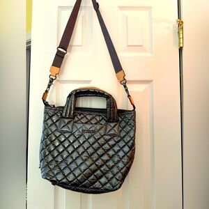 MZ Wallace Quilted Anthracite Small Sutton Deluxe bag